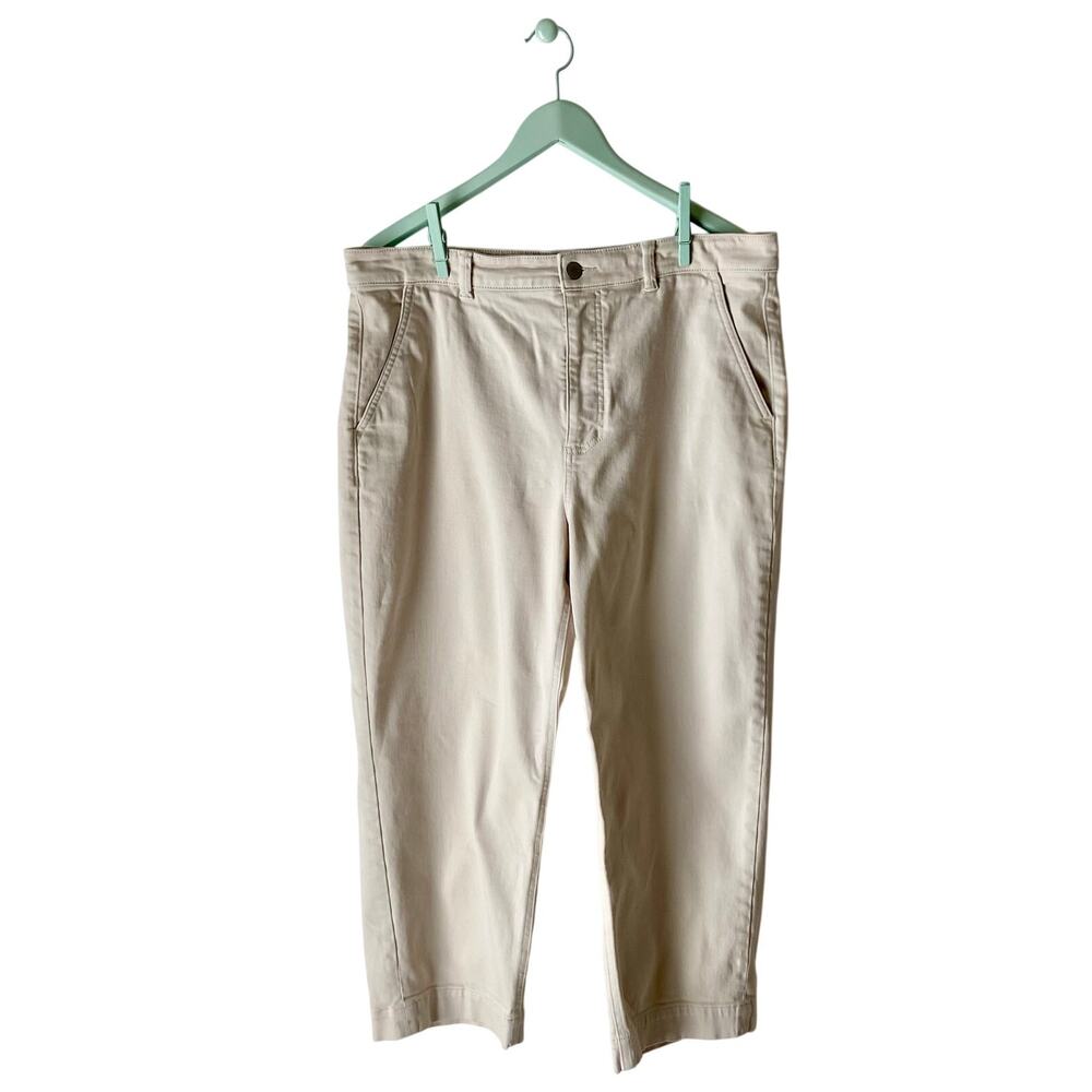 Everlane Straight-Leg Crop In Bone Size 16